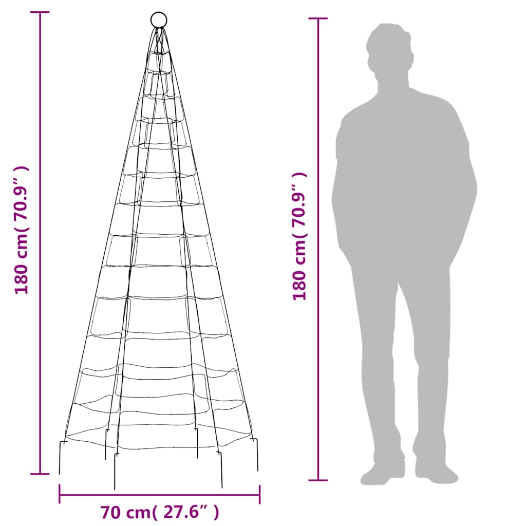 Hideg fehér LED karácsonyfa 200 LED 180 cm 10