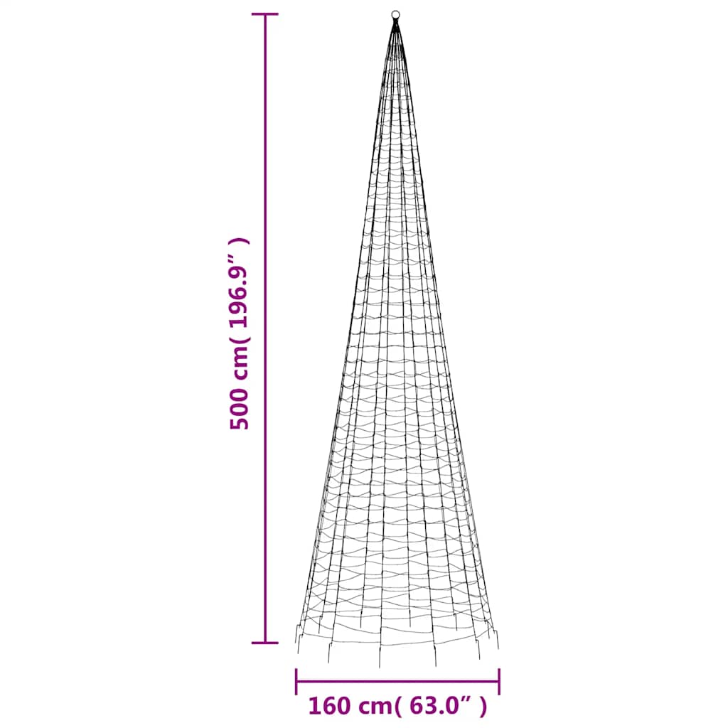 Hideg fehér LED karácsonyfa 1534 LED 500 cm 11