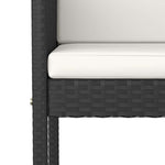 5 részes fekete polyrattan kerti bárszett párnával 5