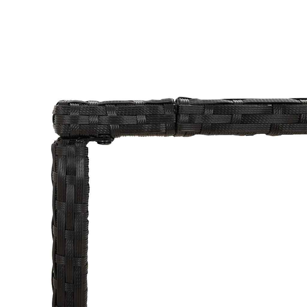 5 részes fekete polyrattan kerti bárszett párnával 6