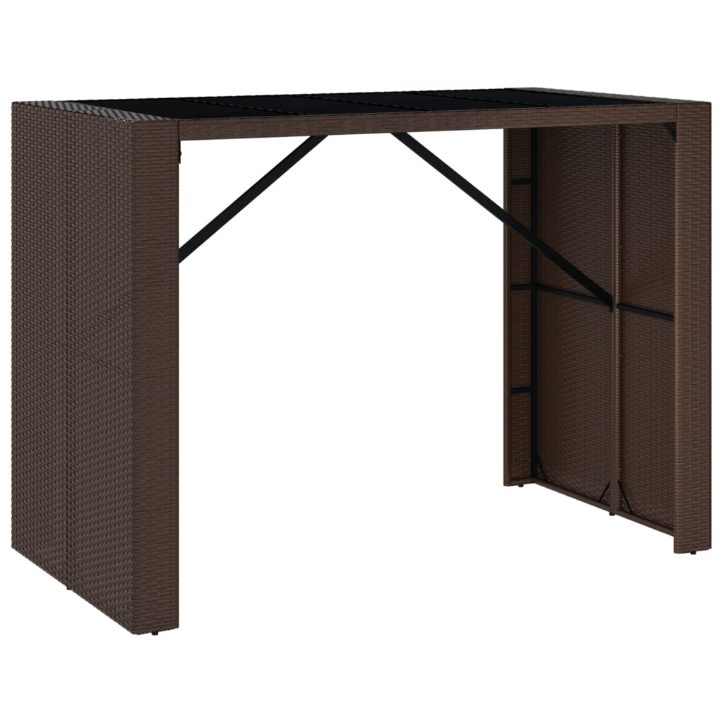 5 részes barna polyrattan kerti bárszett párnákkal 4