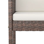 5 részes barna polyrattan kerti bárszett párnákkal 5