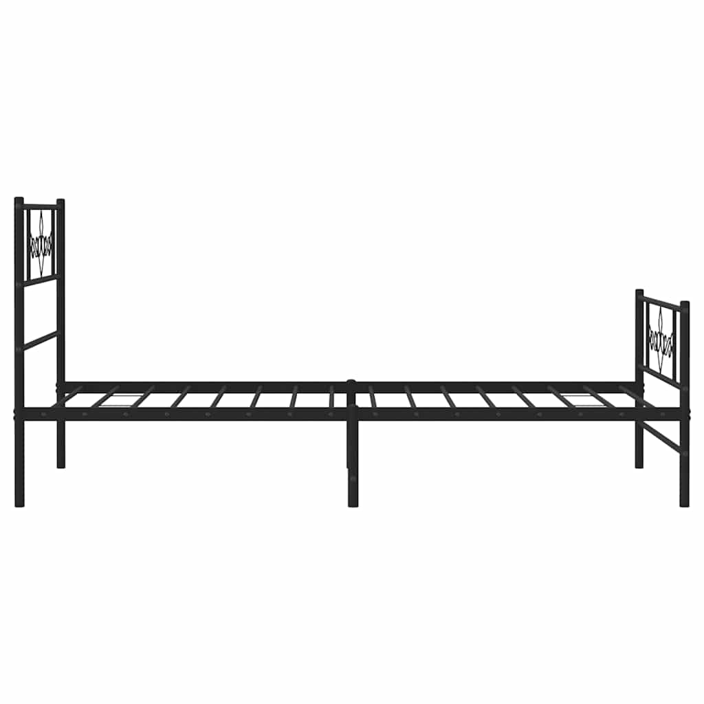Fekete fém ágykeret fej- és lábtámlával 107 x 203 cm 6