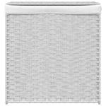 Fehér polyrattan szennyeskosár 2 rekesszel 53x33x57 cm 3