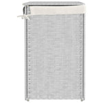 Fehér polyrattan szennyeskosár 2 rekesszel 53x33x57 cm 5