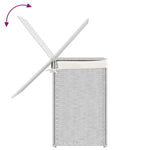 Fehér polyrattan szennyeskosár 2 rekesszel 53x33x57 cm 7