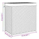 Fehér polyrattan szennyeskosár 2 rekesszel 53x33x57 cm 9