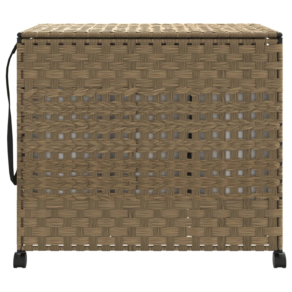 Rattan szennyeskosár kerekekkel 66x35x60 cm 3