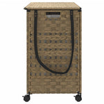 Rattan szennyeskosár kerekekkel 66x35x60 cm 5