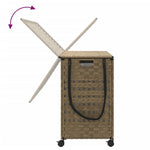 Rattan szennyeskosár kerekekkel 66x35x60 cm 7