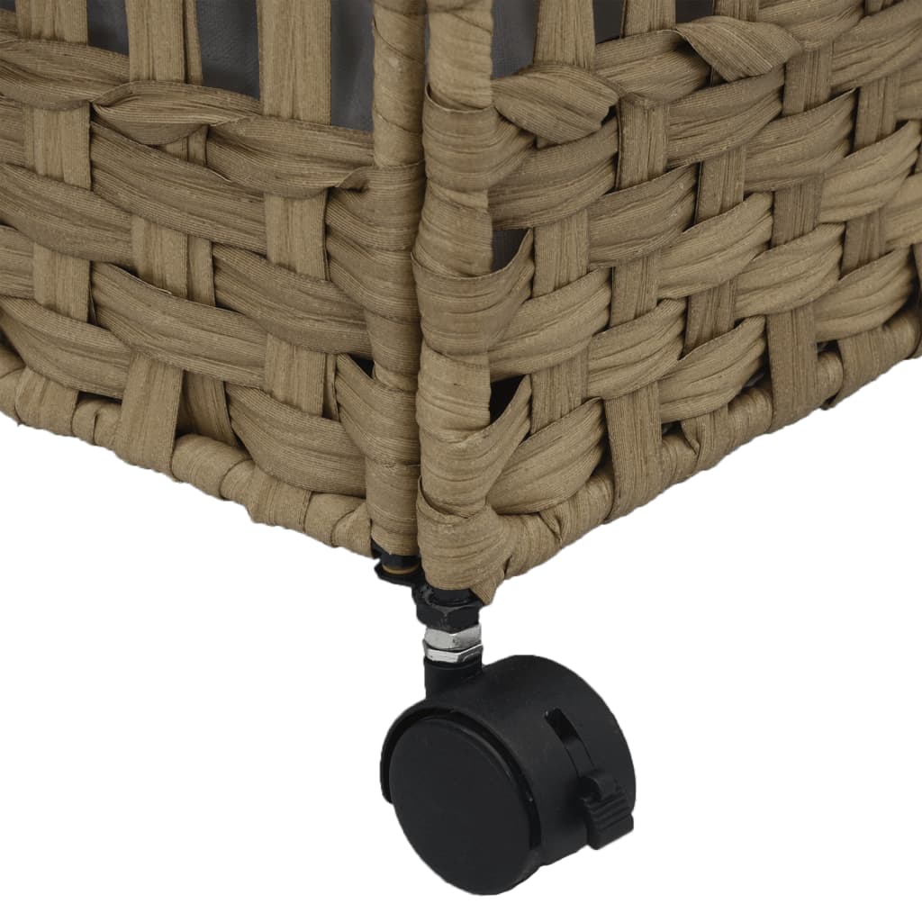 Rattan szennyeskosár kerekekkel 66x35x60 cm 9