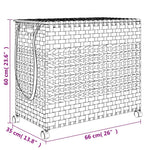 Rattan szennyeskosár kerekekkel 66x35x60 cm 10