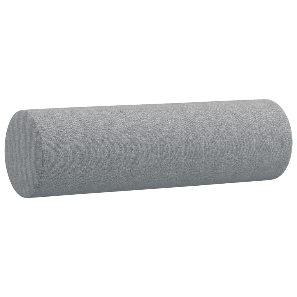 2 személyes világosszürke szövet kanapé díszpárnákkal 140 cm 6