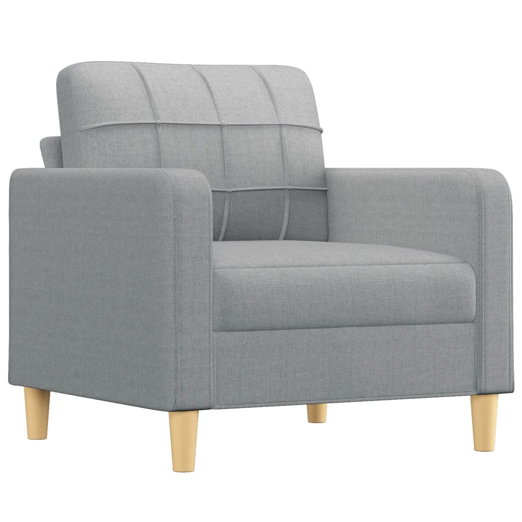 Világosszürke szövet kanapéfotel lábtartóval 60 cm 4