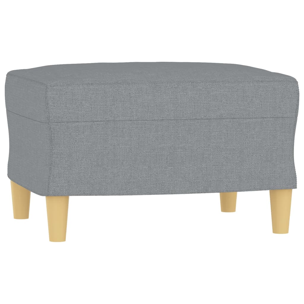 Világosszürke szövet kanapéfotel lábtartóval 60 cm 5