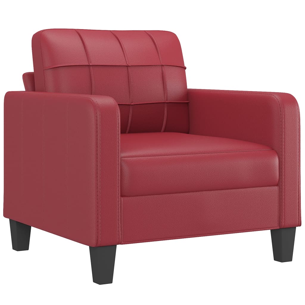 Bordó műbőr kanapéfotel lábtartóval 60 cm 4