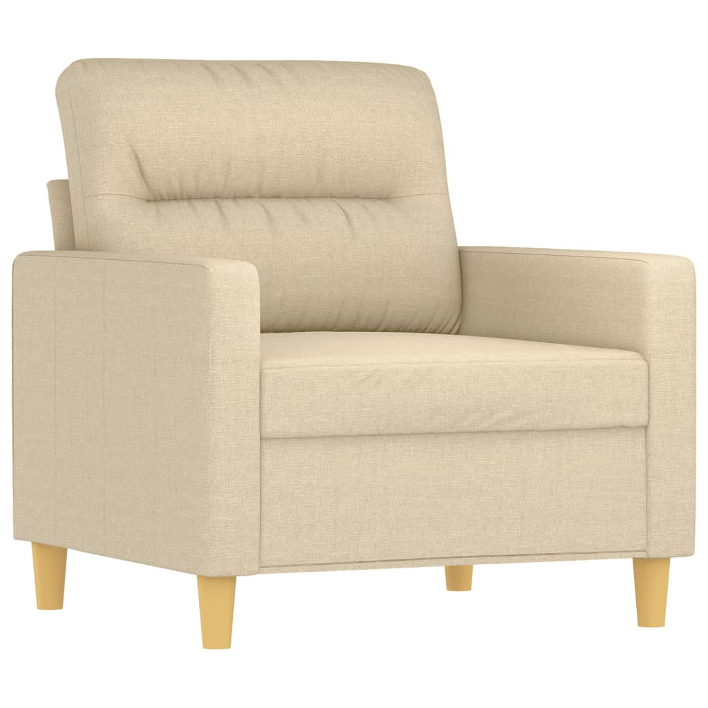Krémszínű szövet kanapéfotel lábtartóval 60 cm 4