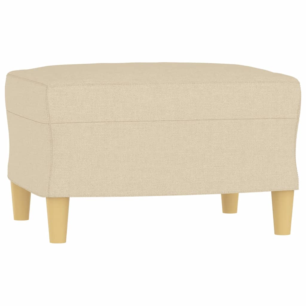 Krémszínű szövet kanapéfotel lábtartóval 60 cm 5