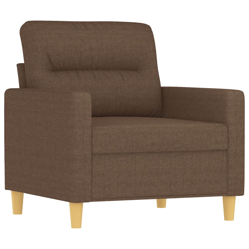 Barna szövet kanapéfotel lábtartóval 60 cm 4