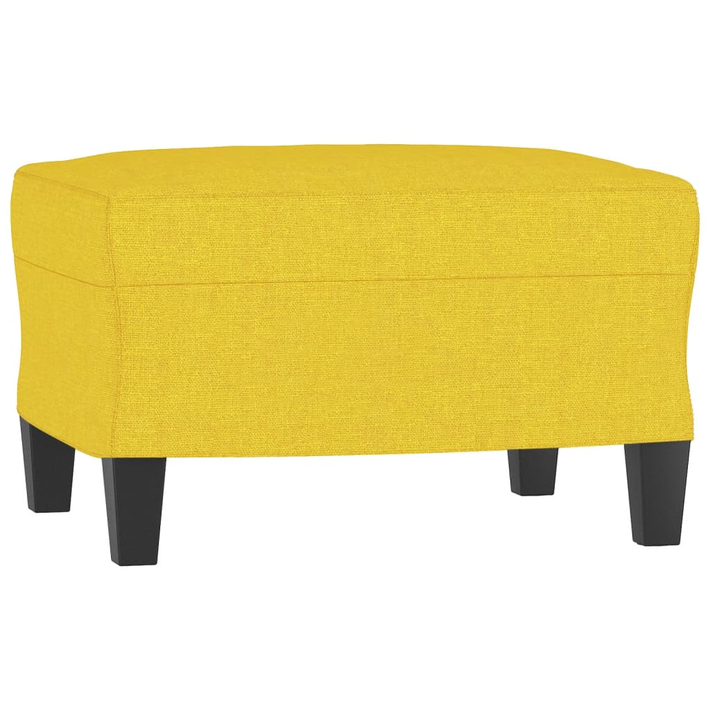 Világossárga szövet kanapéfotel lábtartóval 60 cm 5