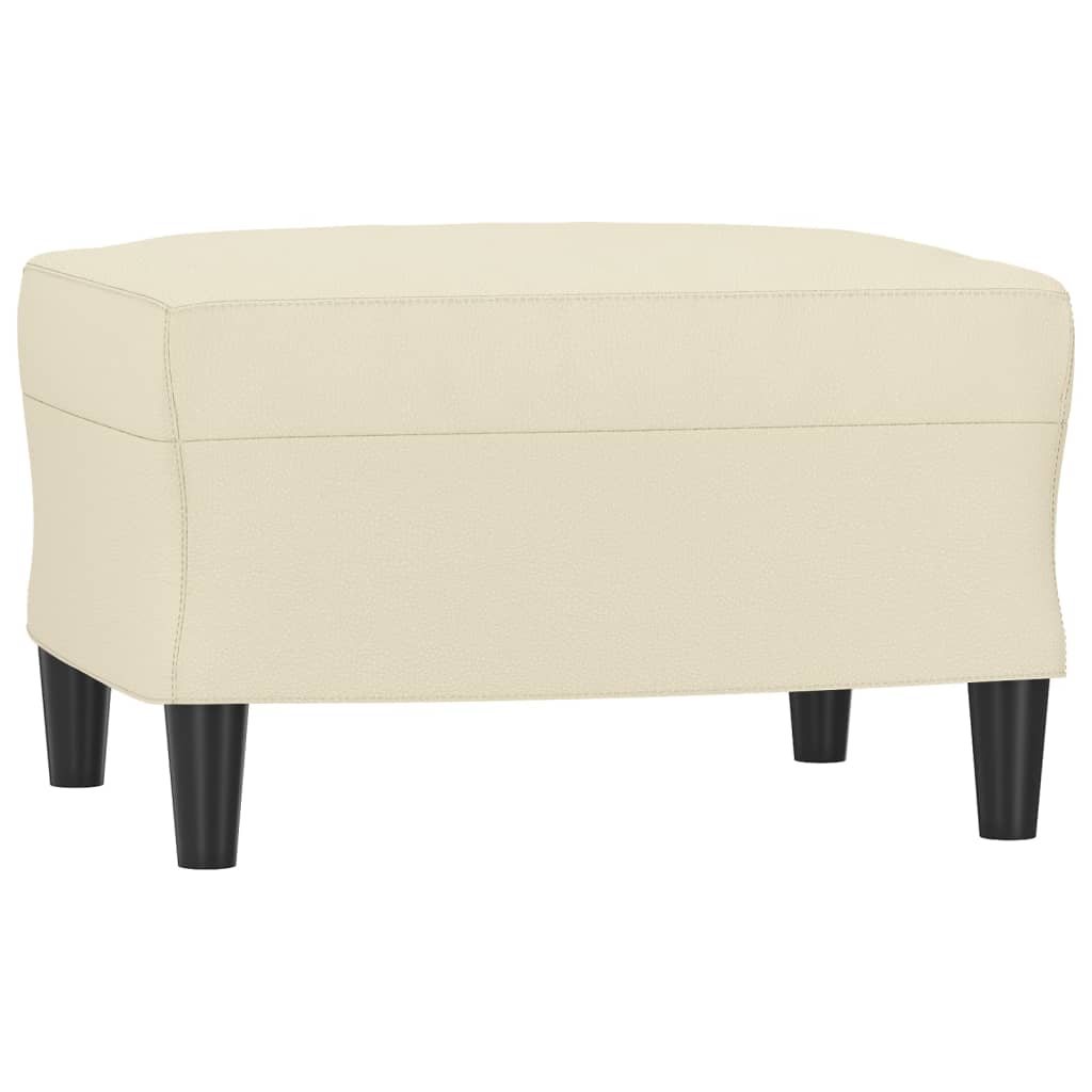 Krémszínű műbőr kanapéfotel lábtartóval 60 cm 5
