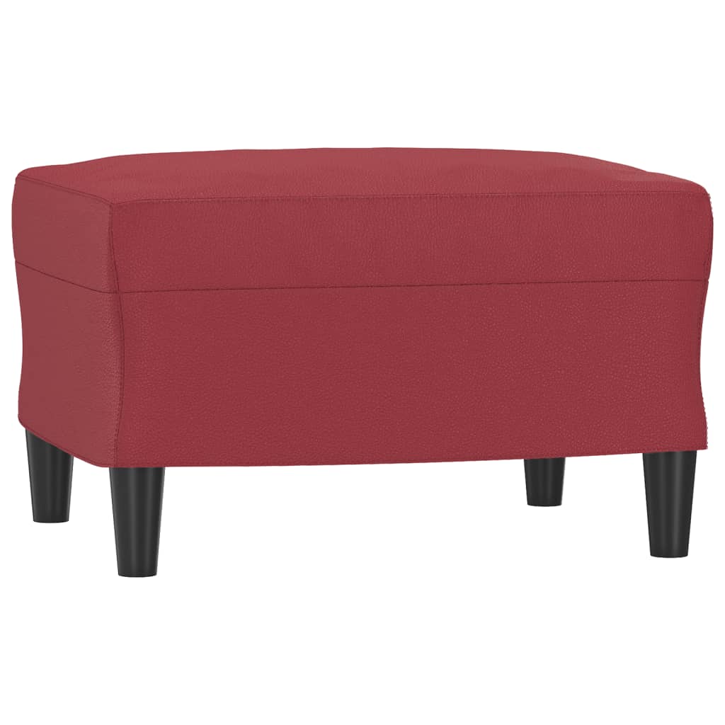 Bordó műbőr kanapéfotel lábtartóval 60 cm 5