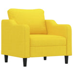Világossárga szövet kanapéfotel lábtartóval 60 cm 4