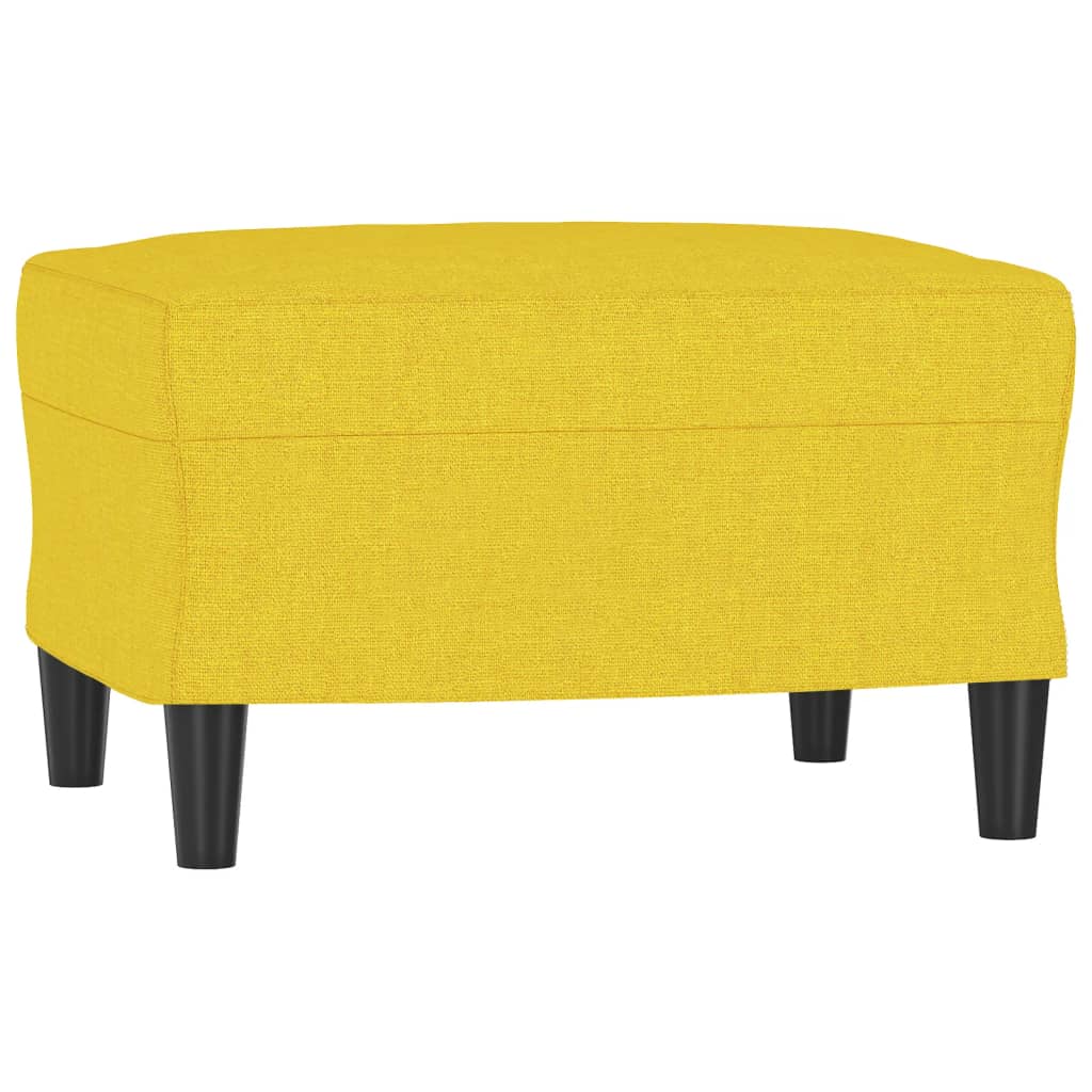 Világossárga szövet kanapéfotel lábtartóval 60 cm 5