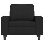 Fekete szövet kanapéfotel lábtartóval 60 cm 4