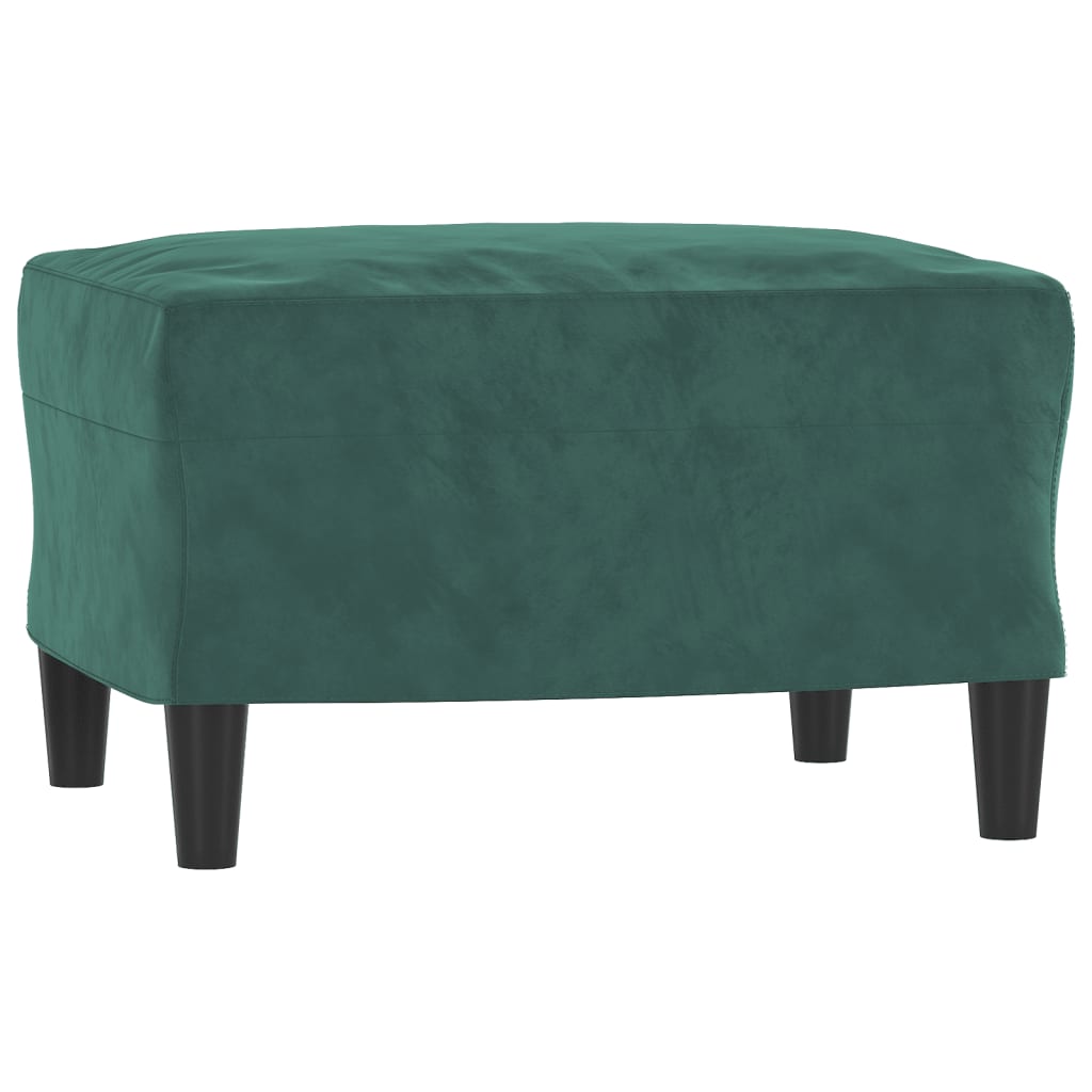 Sötétzöld bársony kanapéfotel lábtartóval 60 cm 5