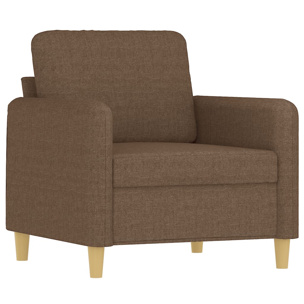 Barna szövet kanapéfotel lábtartóval 60 cm 4