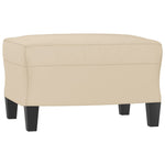 Krémszínű mikroszálas szövet kanapéfotel lábtartóval 60 cm 5