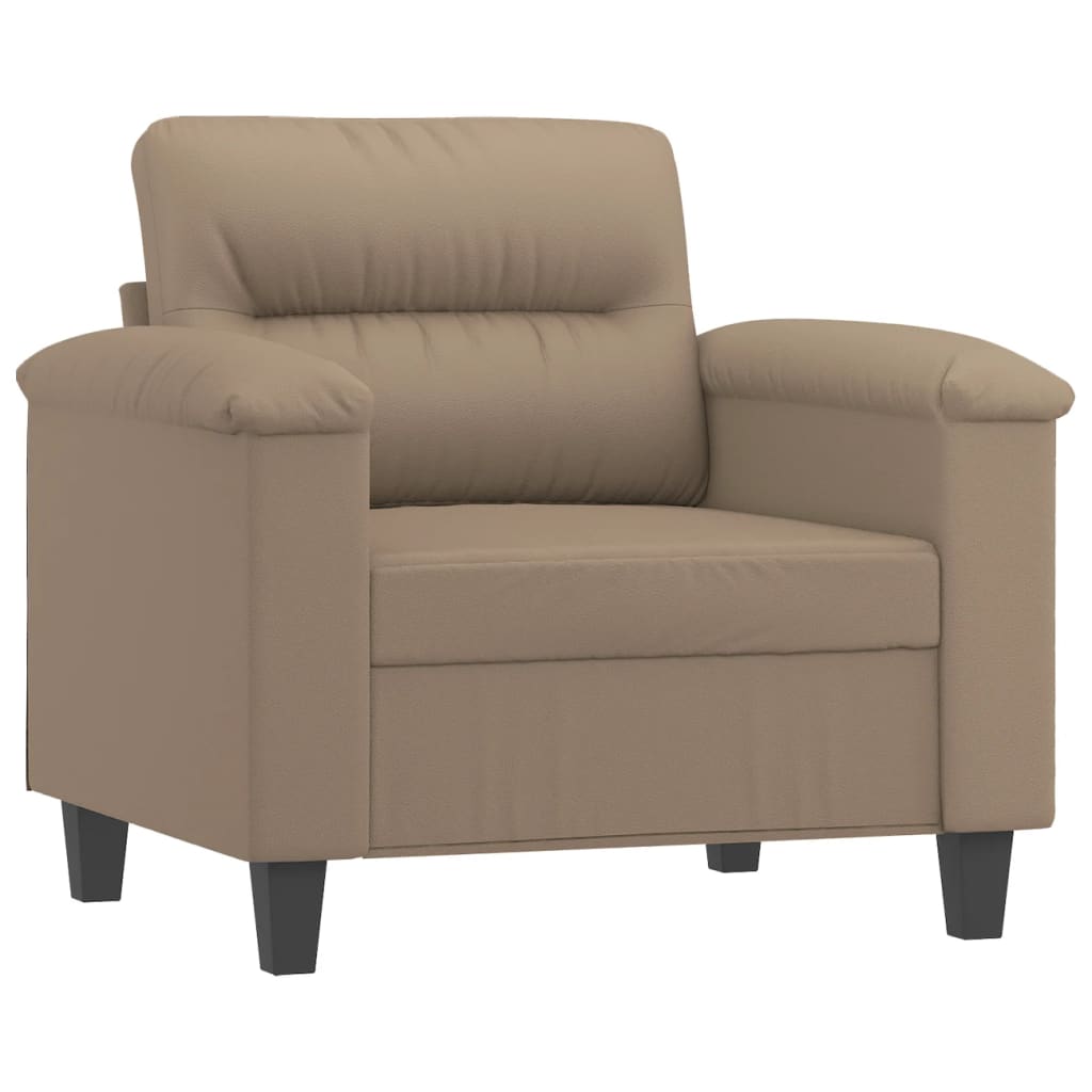 Kávészínű műbőr kanapéfotel lábtartóval 60 cm 4