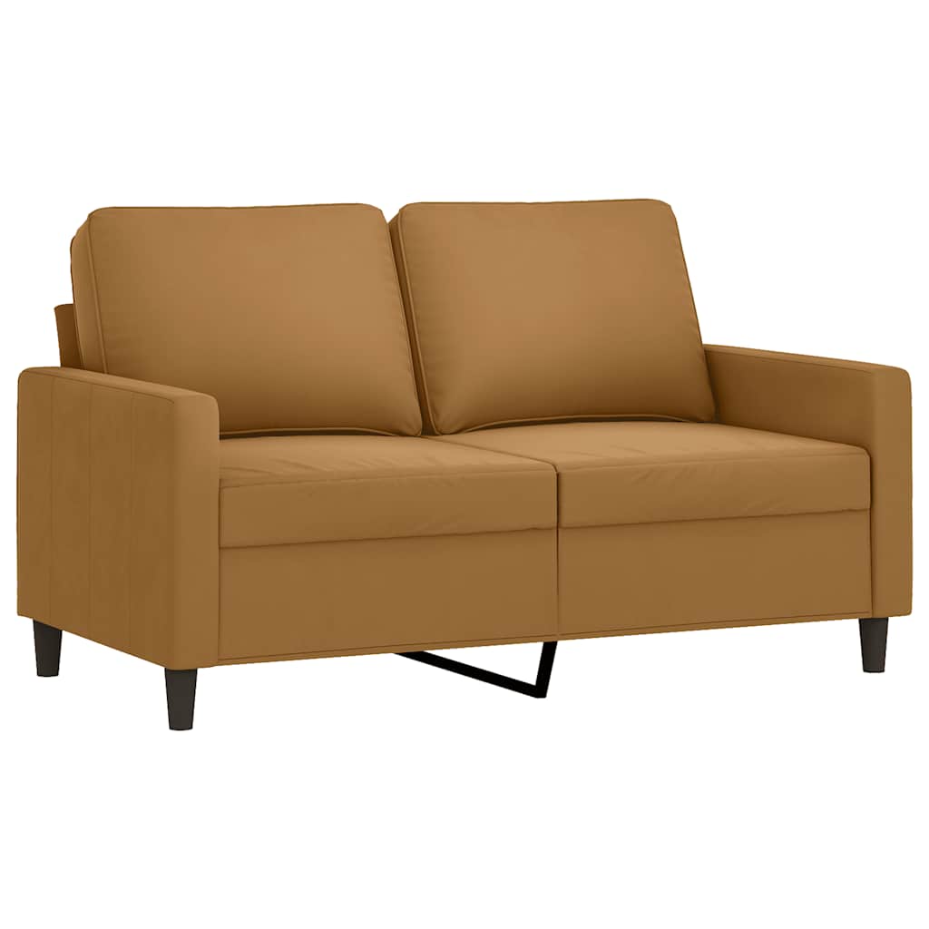 3 részes barna bársony ülőgarnitúra párnákkal 3