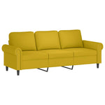 4 részes sárga bársony ülőgarnitúra párnákkal 5