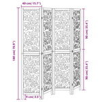 4 paneles fekete tömör császárfa térelválasztó 8