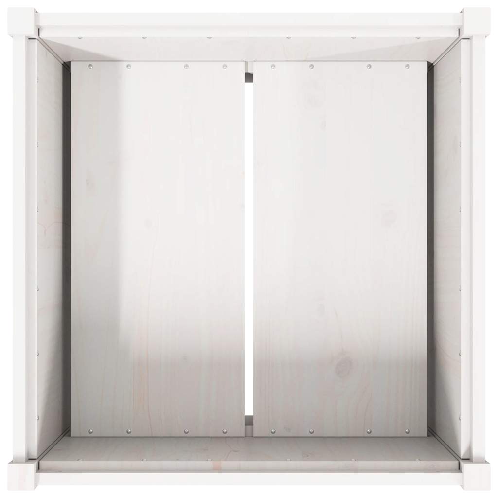Fehér tömör fenyő virágláda 70x70x70 cm 8