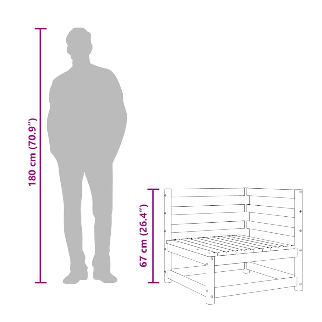 2 db impregnált fenyőfa kerti sarokkanapé 70 x 70 x 67 cm 10