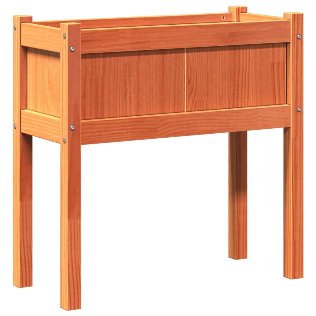 Viaszbarna tömör fenyőfa kerti virágláda 70 x 31 x 70 cm 2