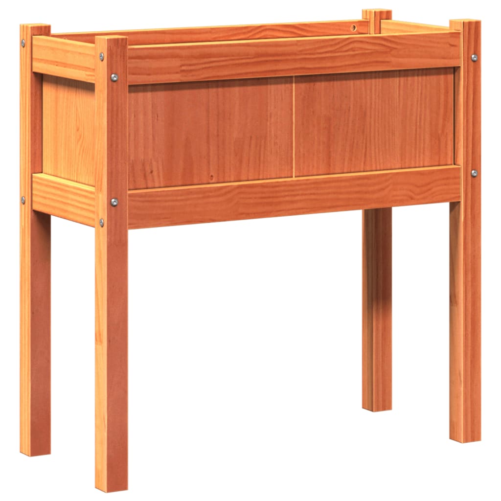 Viaszbarna tömör fenyőfa kerti virágláda 70 x 31 x 70 cm 7