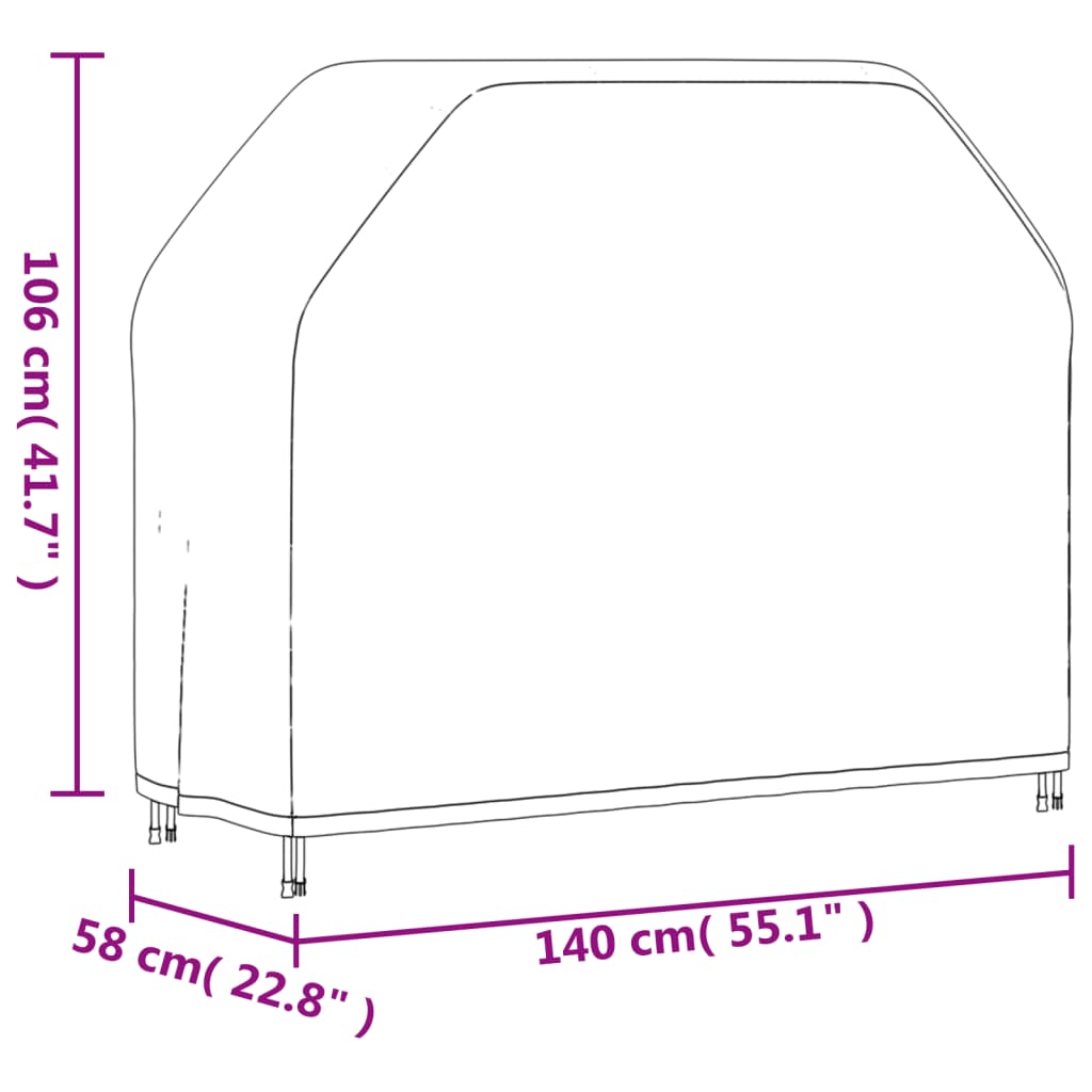 2 db 420D oxford-szövet grillezőhuzat 140x58x106 cm 13