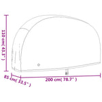 2 db 190T oxford-szövet kerékpárhuzat 200x85x110 cm 14