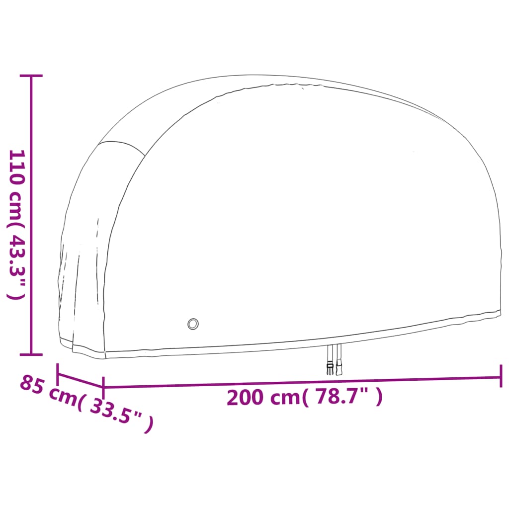 2 db 190T oxford-szövet kerékpárhuzat 200x85x110 cm 14