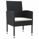 5 részes fekete polyrattan és acél kerti étkezőgarnitúra 4