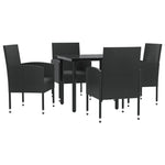 5 részes fekete polyrattan és acél kerti étkezőgarnitúra 2