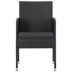 5 részes fekete polyrattan és acél kerti étkezőgarnitúra 5