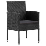 9 részes fekete polyrattan és acél kerti étkezőgarnitúra 4