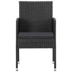 9 részes fekete polyrattan és acél kerti étkezőgarnitúra 5
