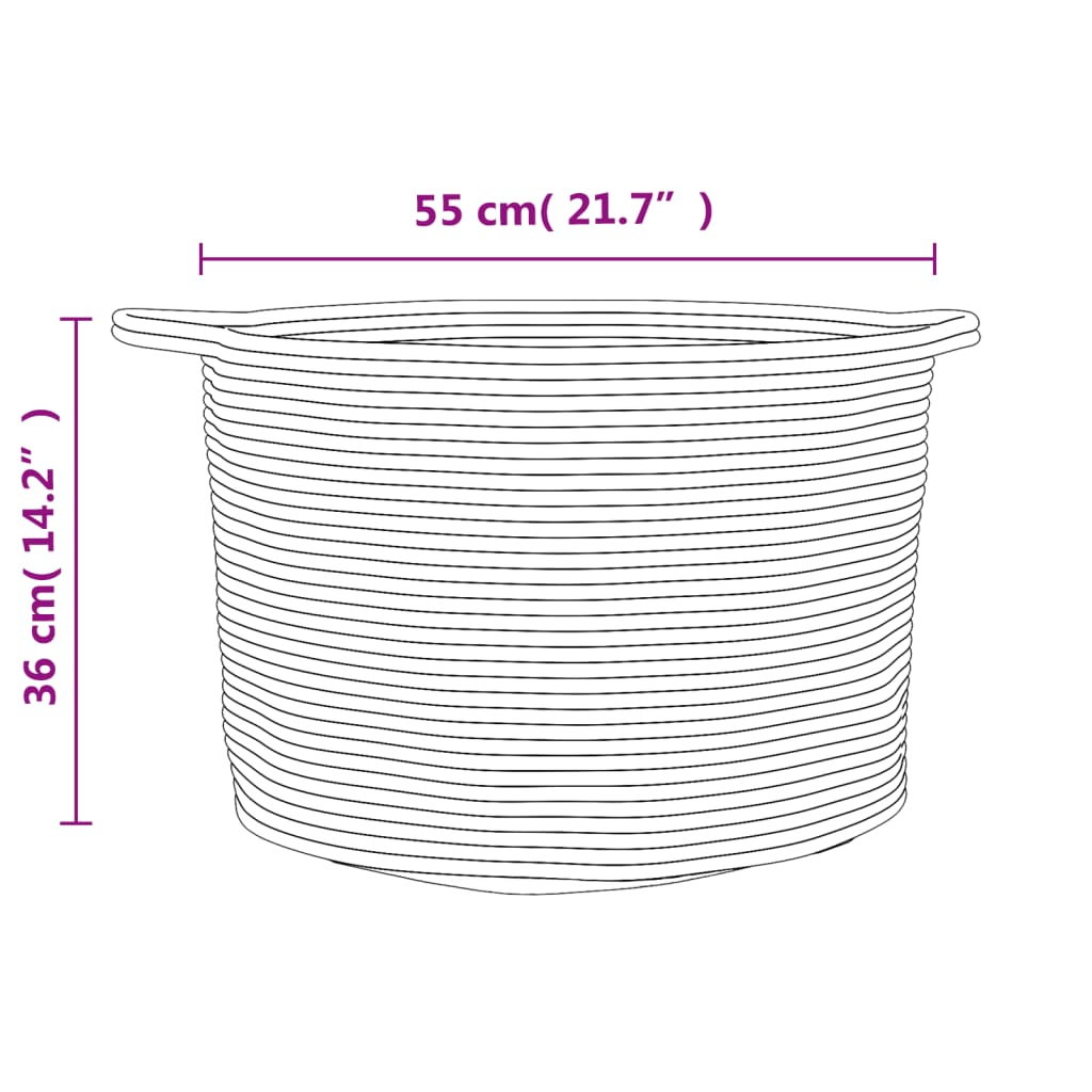 Bézs-fehér pamut szennyeskosár Ø55 x 36 cm 9