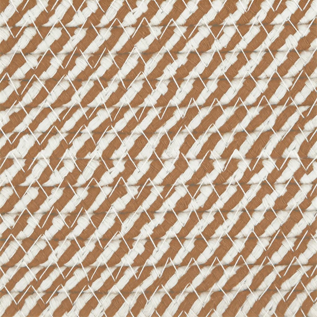 Barna-fehér pamut tárolókosár Ø51 x 33 cm 7